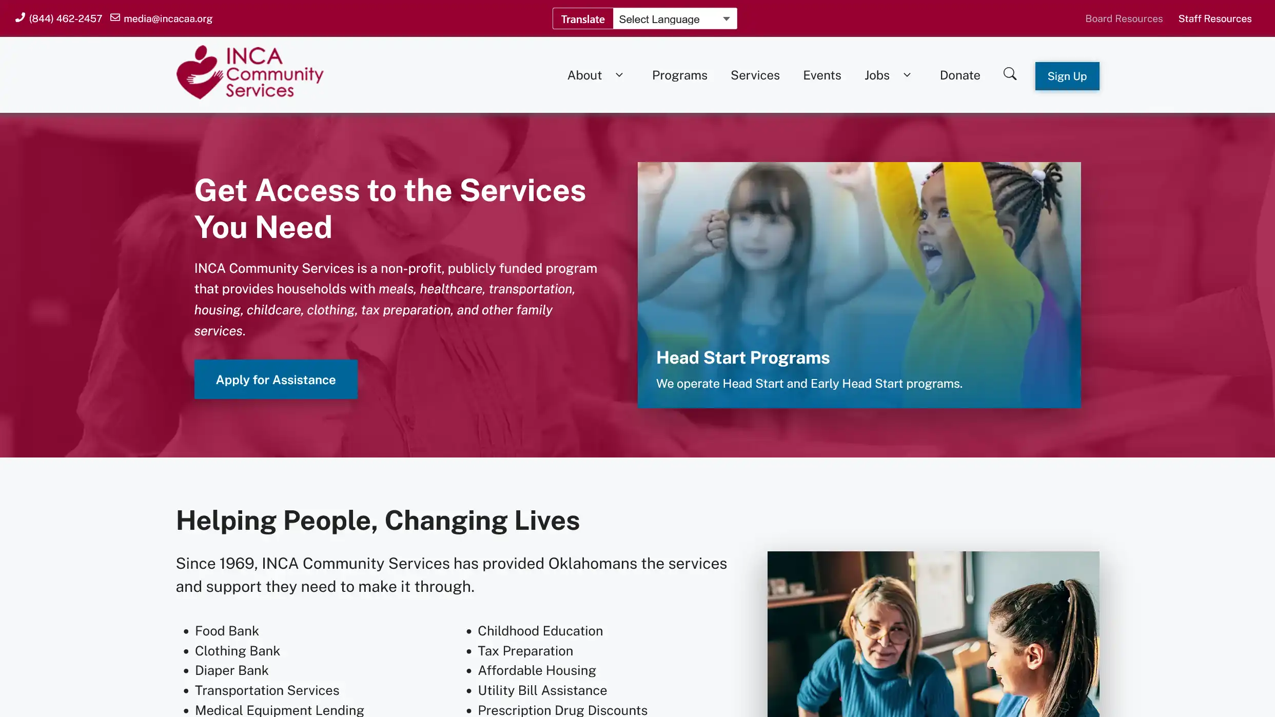 Non profit website design